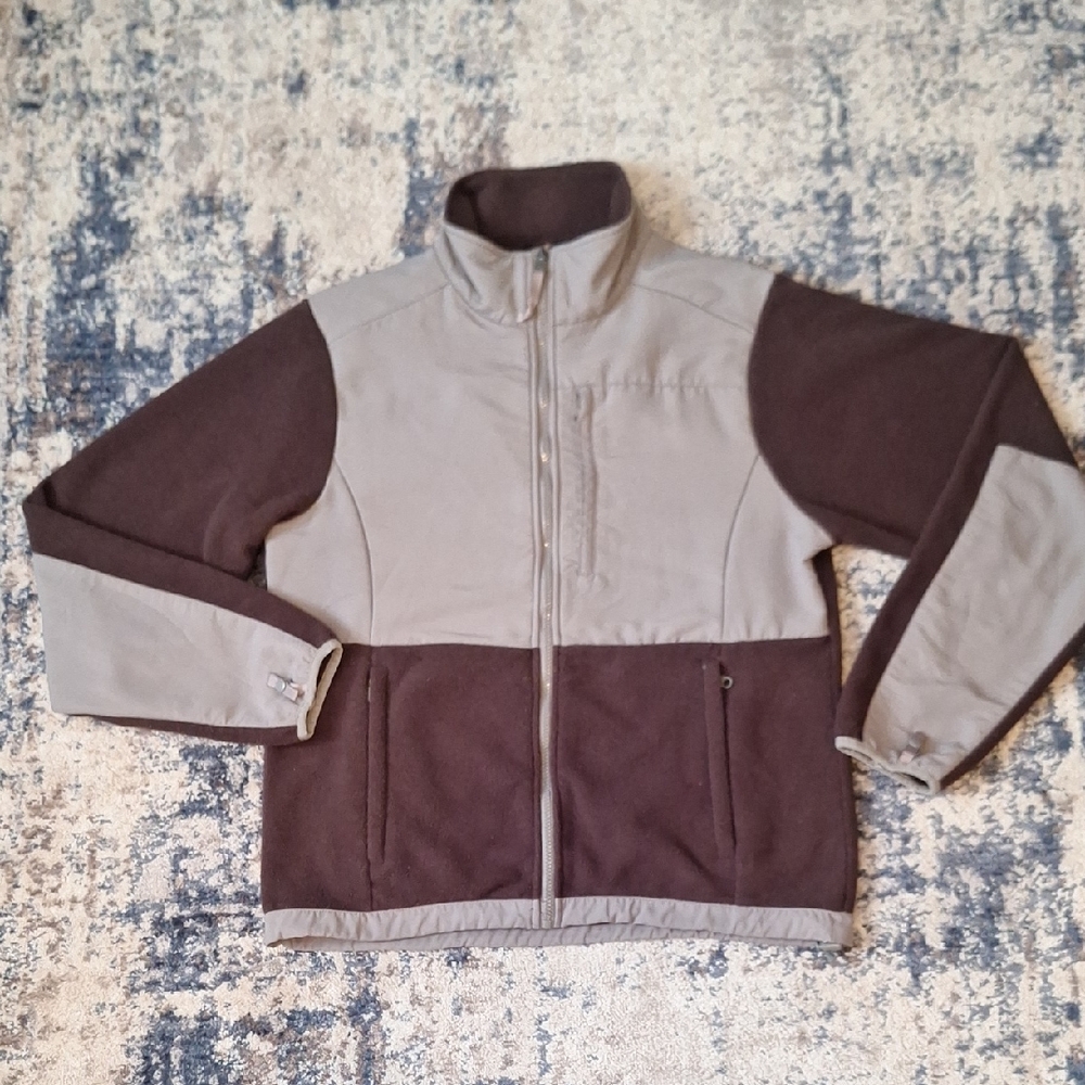 Basic Idea Brown & Gray Fleece Jacket Size Large